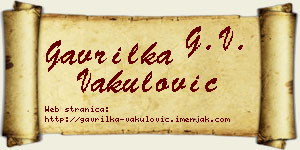 Gavrilka Vakulović vizit kartica
